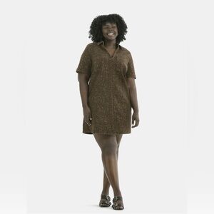 Denim popover mini dress